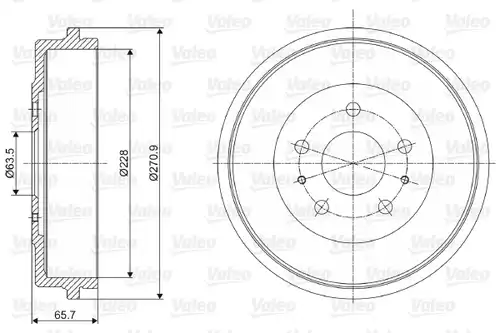 спирачен барабан VALEO 237069