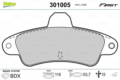 накладки VALEO 301005