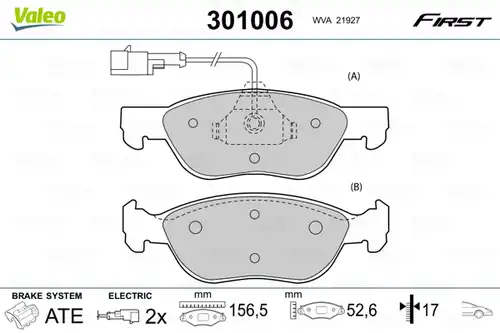 накладки VALEO 301006