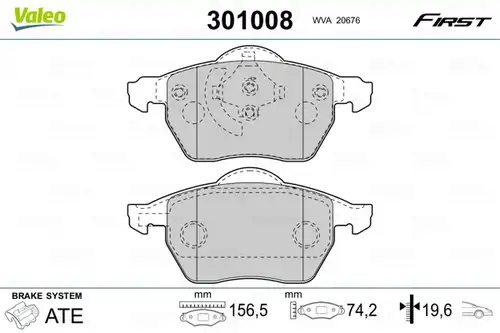 накладки VALEO 301008