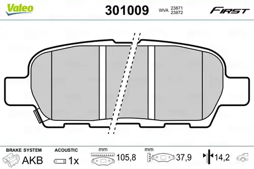 накладки VALEO 301009