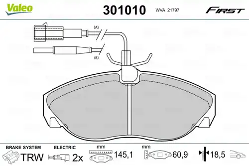 накладки VALEO 301010