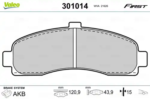 накладки VALEO 301014