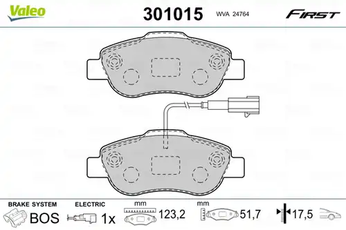 накладки VALEO 301015