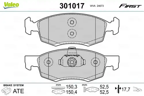 накладки VALEO 301017