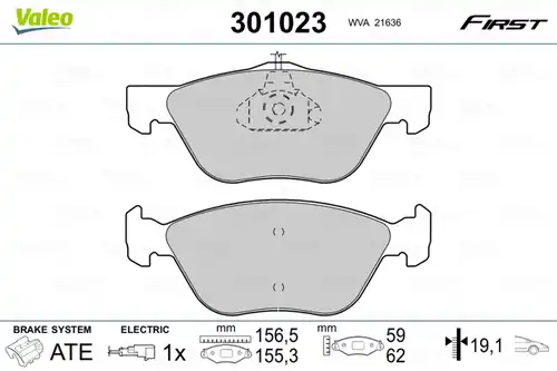 накладки VALEO 301023