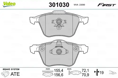 накладки VALEO 301030