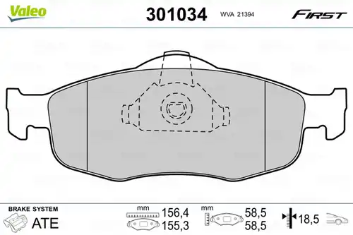 накладки VALEO 301034