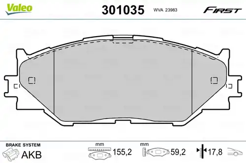 накладки VALEO 301035