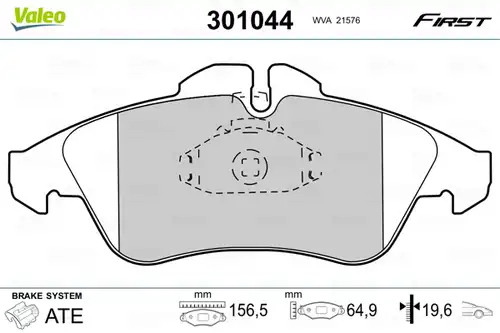 накладки VALEO 301044