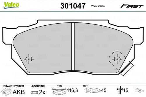 накладки VALEO 301047