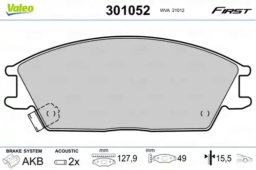 накладки VALEO 301052