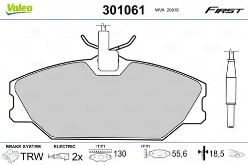 накладки VALEO 301061