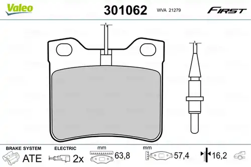 накладки VALEO 301062