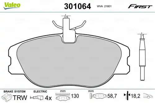 накладки VALEO 301064