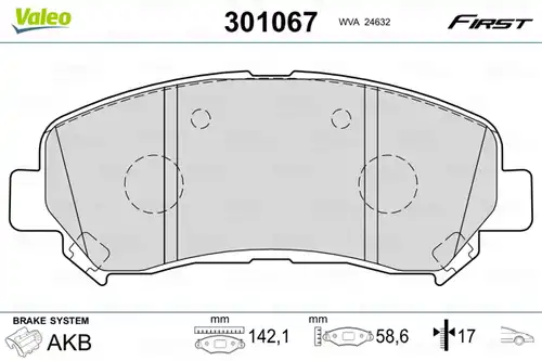 накладки VALEO 301067