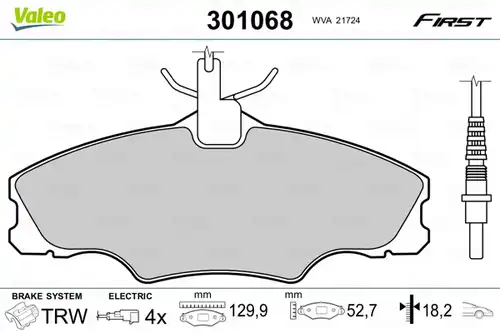 накладки VALEO 301068