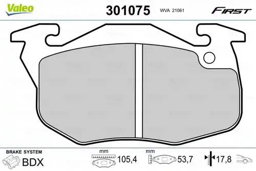 накладки VALEO 301075