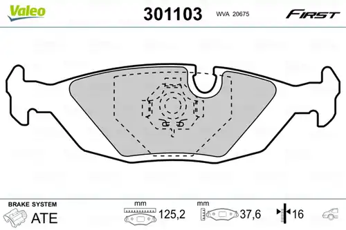 накладки VALEO 301103