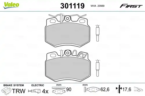 накладки VALEO 301119