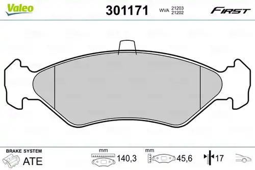 накладки VALEO 301171