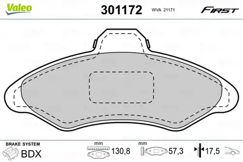 накладки VALEO 301172