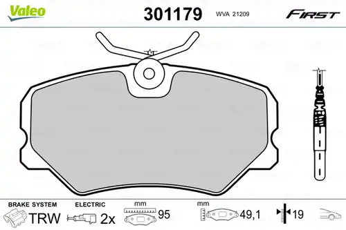 накладки VALEO 301179