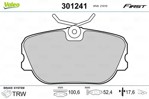 накладки VALEO 301241