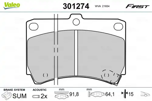 накладки VALEO 301274