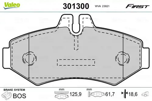 накладки VALEO 301300