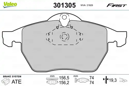 накладки VALEO 301305