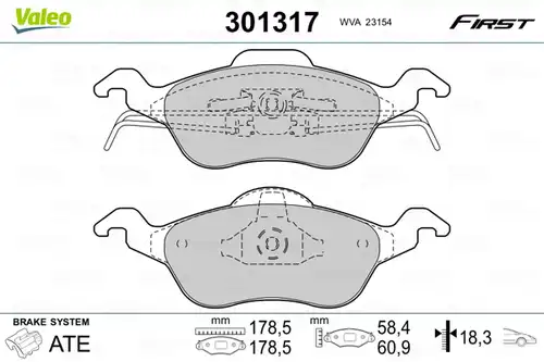 накладки VALEO 301317