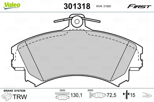 накладки VALEO 301318