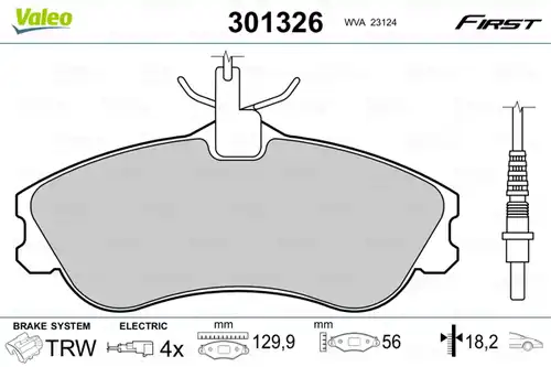 накладки VALEO 301326