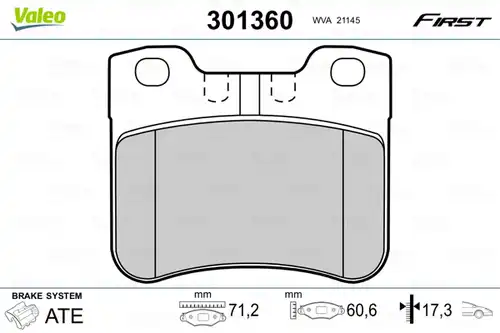 накладки VALEO 301360