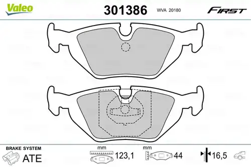 накладки VALEO 301386