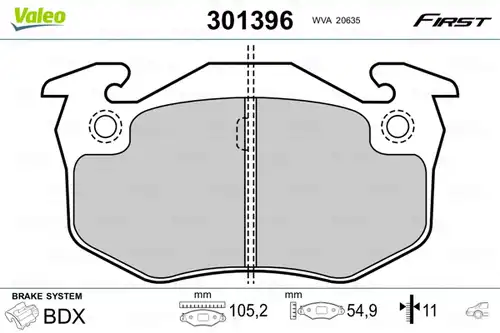 накладки VALEO 301396