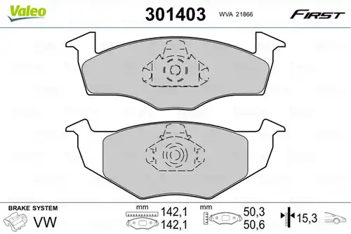 накладки VALEO 301403