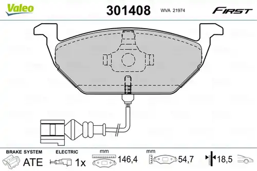 накладки VALEO 301408