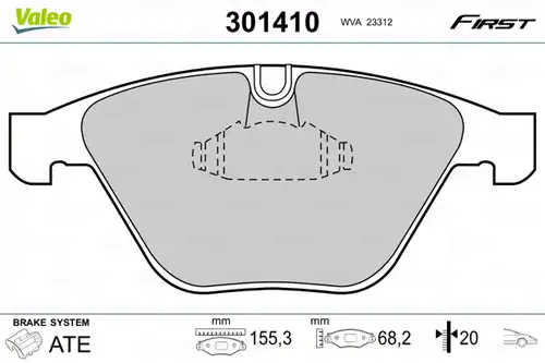 накладки VALEO 301410