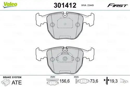 накладки VALEO 301412