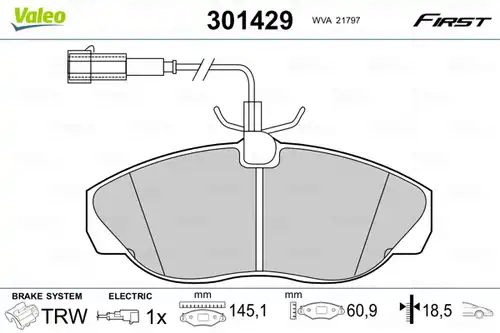 накладки VALEO 301429