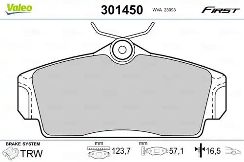 накладки VALEO 301450