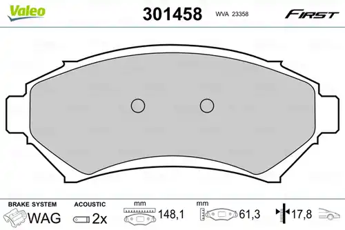 накладки VALEO 301458