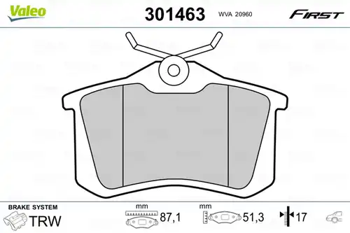 накладки VALEO 301463