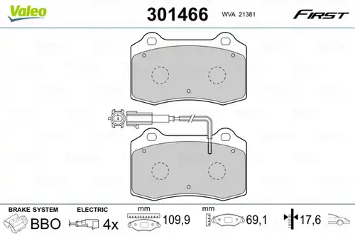 накладки VALEO 301466