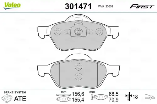 накладки VALEO 301471