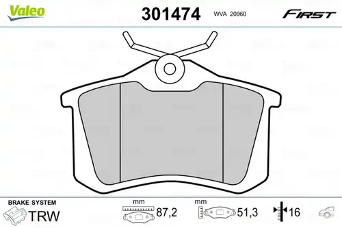 накладки VALEO 301474