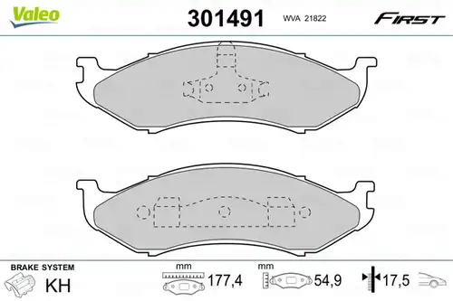 накладки VALEO 301491