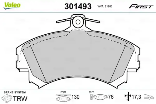 накладки VALEO 301493